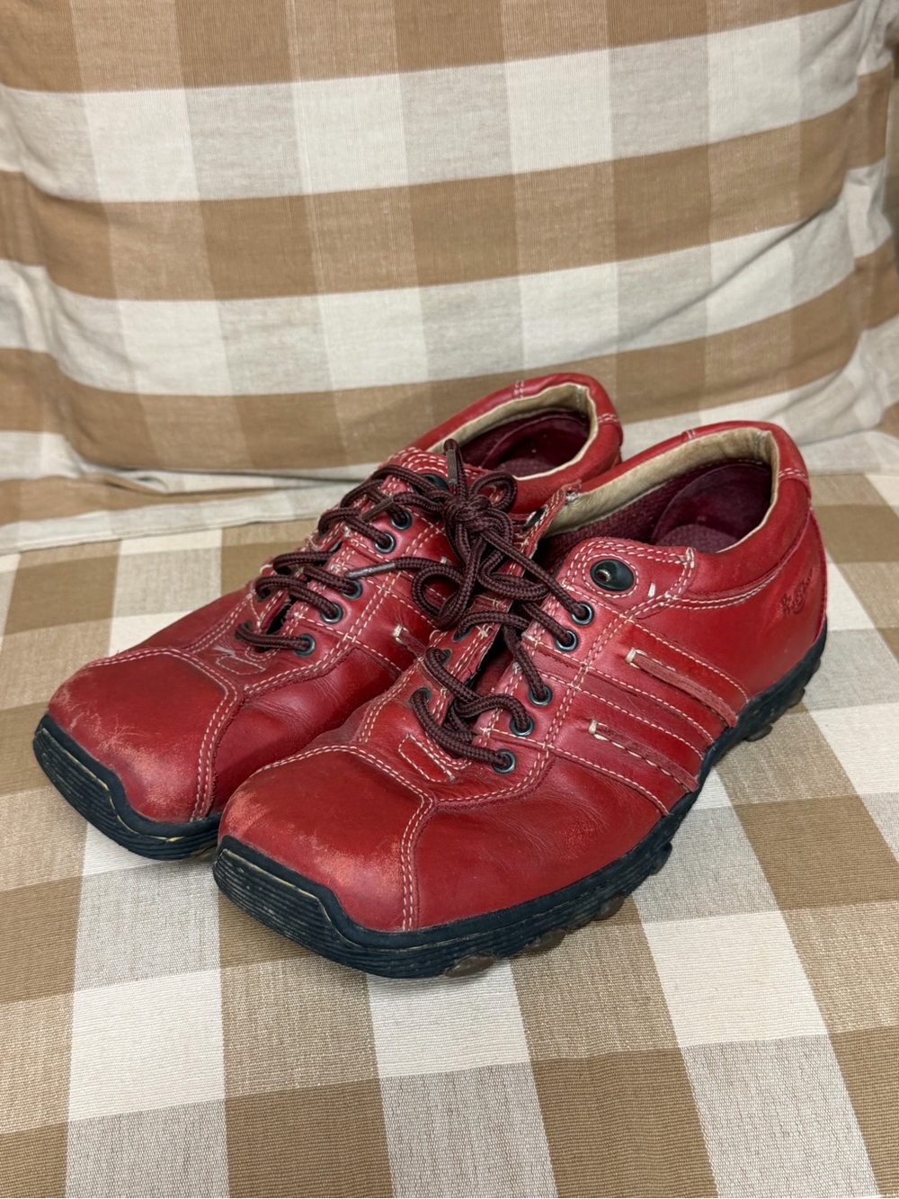 Dr. Martens Red Leather Lace-Up Sneakers